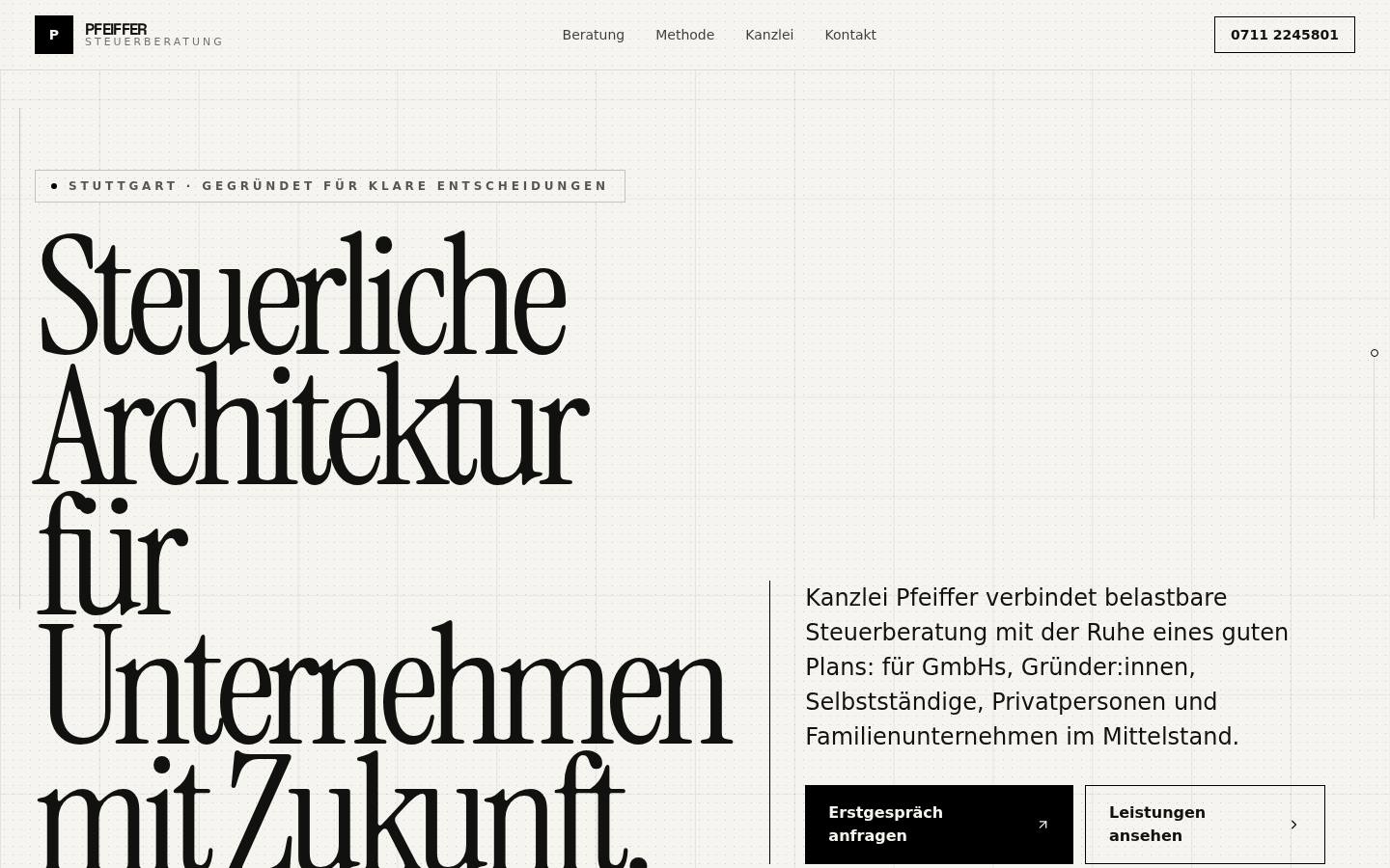 Screenshot of the Pongpress website steuerberater